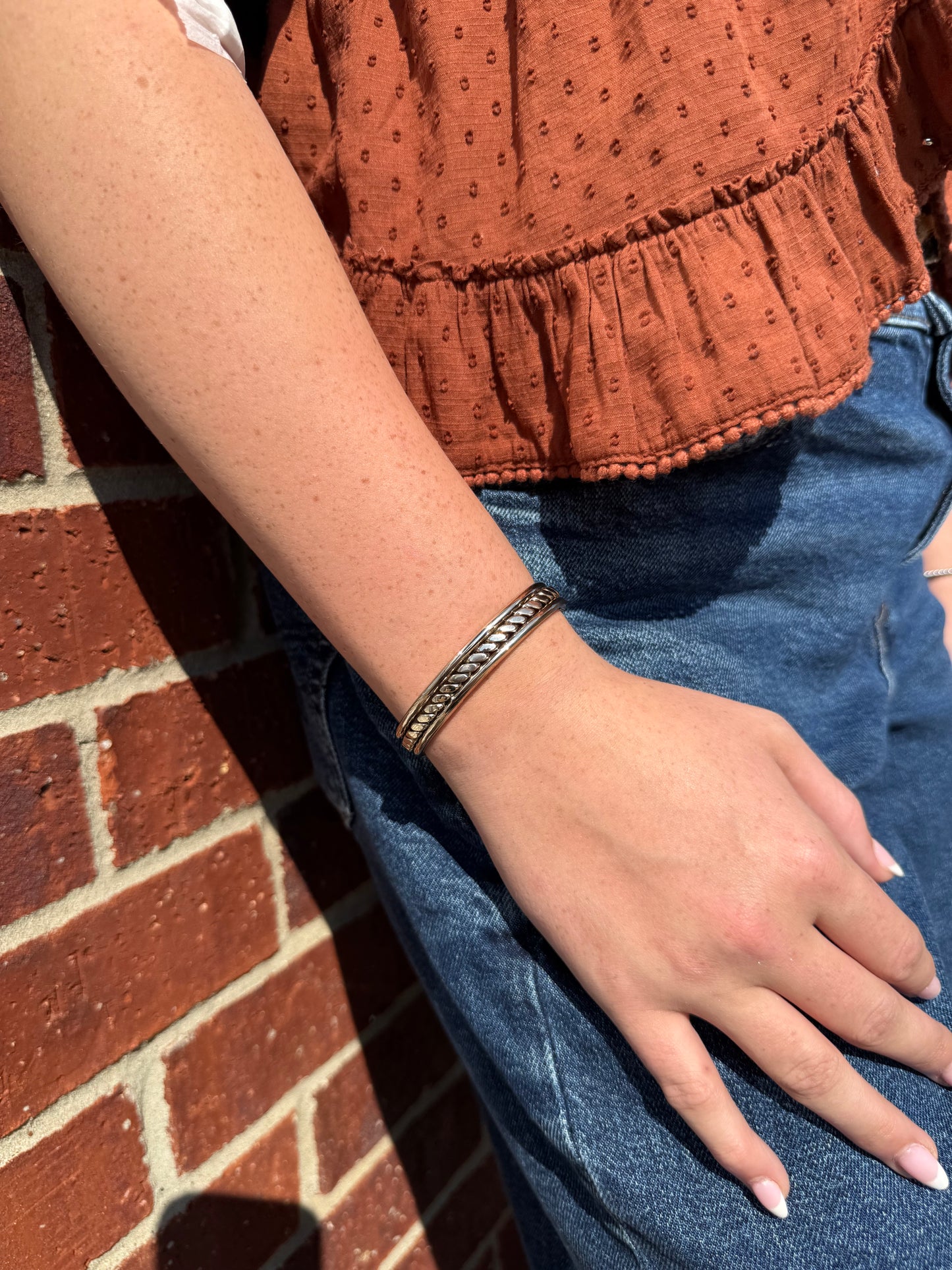 Single Bronze Twist Cuffs