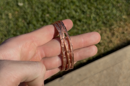 Hammered Bracelet Set