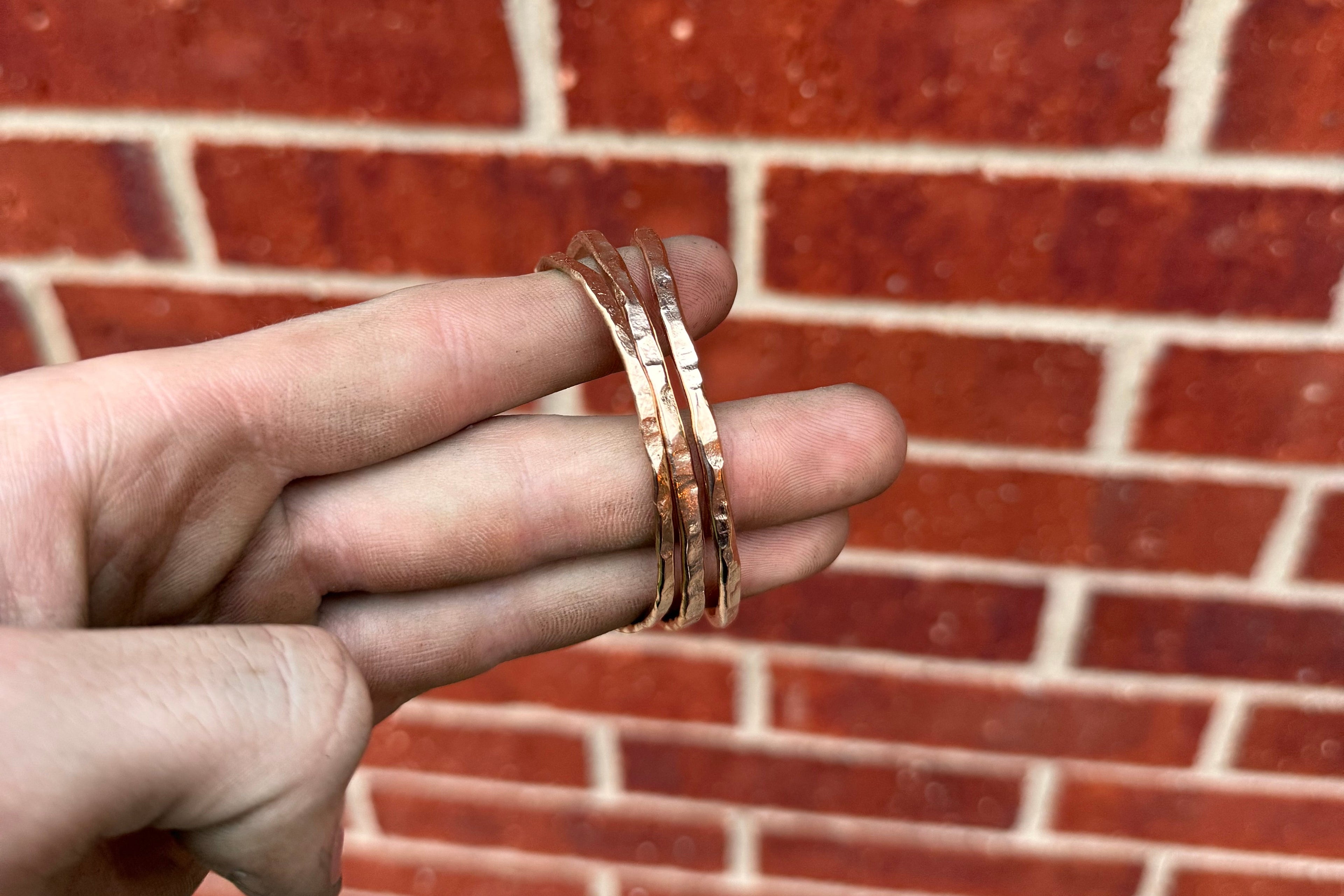 Hammered Bracelet Set