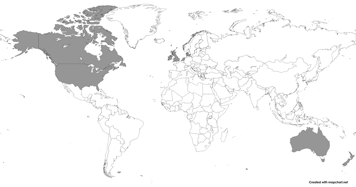 World map showing countries shipped to
